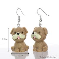 1 Pair Cute Dog Plastic Resin Drop Earrings sku image 6