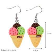 1 Pair Cute Sweet Ice Cream Fruit Plastic Resin Drop Earrings sku image 3