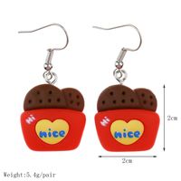 1 Pair Cute Sweet Ice Cream Fruit Plastic Resin Drop Earrings sku image 2