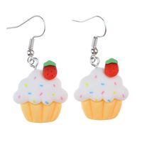 1 Pair Cute Sweet Ice Cream Fruit Plastic Resin Drop Earrings sku image 6