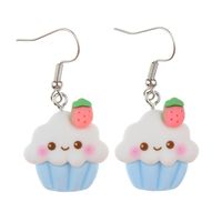 1 Pair Cute Sweet Ice Cream Fruit Plastic Resin Drop Earrings sku image 5