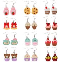 1 Pair Cute Sweet Fruit Heart Shape Plastic Resin Earrings main image 5