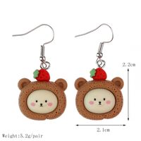 1 Pair Cute Sweet Fruit Heart Shape Plastic Resin Earrings sku image 11