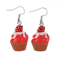 1 Pair Cute Sweet Fruit Heart Shape Plastic Resin Earrings sku image 22