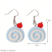 1 Pair Cute Sweet Fruit Heart Shape Plastic Resin Earrings sku image 13