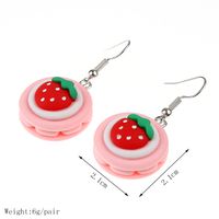 1 Pair Cute Sweet Fruit Heart Shape Plastic Resin Earrings sku image 10