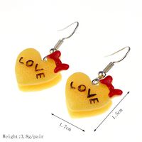 1 Pair Cute Sweet Fruit Heart Shape Plastic Resin Earrings sku image 21