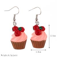1 Pair Cute Sweet Fruit Heart Shape Plastic Resin Earrings sku image 23