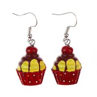 1 Pair Cute Sweet Fruit Heart Shape Plastic Resin Earrings sku image 24