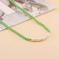 Vacation Sweet Solid Color Artificial Crystal Freshwater Pearl Beaded Chain Necklace main image 2