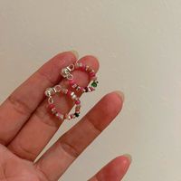 1 Pair Ig Style Sweet Flower Strawberry Butterfly Plating Inlay Alloy Rhinestones Ear Studs sku image 4