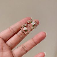 1 Pair Ig Style Sweet Flower Strawberry Butterfly Plating Inlay Alloy Rhinestones Ear Studs sku image 9