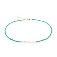 Vacation Sweet Solid Color Artificial Crystal Freshwater Pearl Beaded Chain Necklace sku image 7