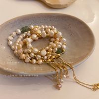 Ig Style Modern Style Round Flower Freshwater Pearl Metal Beaded Plating Inlay Rhinestones Bracelets main image 5