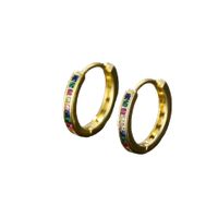1 Pair Simple Style Circle Plating Inlay Copper Zircon Earrings sku image 2