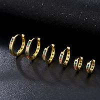 1 Pair Simple Style Circle Plating Inlay Copper Zircon Earrings main image 1
