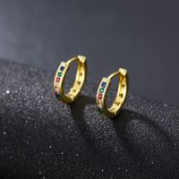 1 Pair Simple Style Circle Plating Inlay Copper Zircon Earrings main image 4