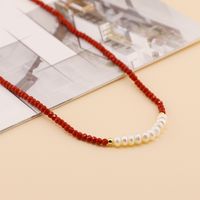 Vacation Sweet Solid Color Artificial Crystal Freshwater Pearl Beaded Chain Necklace main image 6