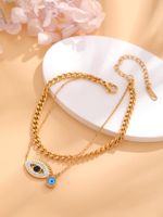 Retro Classic Style Four Leaf Clover Round Eye 304 Stainless Steel 18K Gold Plated Resin Rhinestones Bracelets In Bulk main image 3