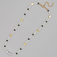 Classic Style Colorful Beaded Imitation Pearl Copper Women's Necklace sku image 1