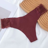 Solid Color Breathable Invisible Low Waist Briefs Panties sku image 7
