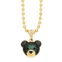 Hip-hop Streetwear Bear Copper 18k Gold Plated Zircon Pendant Necklace In Bulk sku image 2