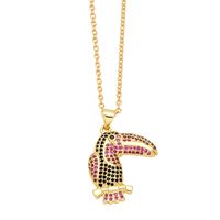 Ig Style Cool Style Penguin Cat Parrot Copper Plating Inlay Zircon 18k Gold Plated Pendant Necklace main image 3