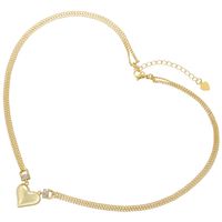 Casual Elegant Heart Shape Copper Plating Inlay Zircon 18k Gold Plated Pendant Necklace main image 4