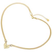 Casual Elegant Heart Shape Copper Plating Inlay Zircon 18k Gold Plated Pendant Necklace sku image 1