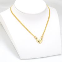 Casual Elegant Heart Shape Copper Plating Inlay Zircon 18k Gold Plated Pendant Necklace main image 1