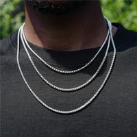 Vêtement De Rue Couleur Unie Acier Inoxydable Placage Hommes Collier main image 6