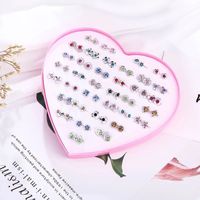 1 Set Casual Simple Style Animal Letter Fruit Enamel Plating Inlay Alloy Rhinestones Ear Studs main image 4