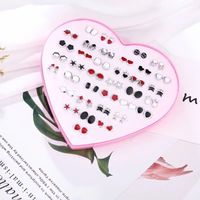 1 Set Casual Simple Style Animal Letter Fruit Enamel Plating Inlay Alloy Rhinestones Ear Studs main image 11