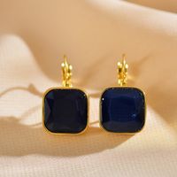 1 Pair Simple Style Square Plating Inlay Stainless Steel Zircon Gold Plated Ear Studs sku image 6