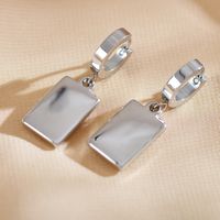 1 Pair Elegant Luxurious Simple Style Square Plating Inlay Stainless Steel Zircon Silver Plated Earrings main image 5