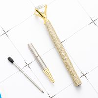 Manufacturers Supply Large Diamond Pen Gold Powder Foreskin Metal Pen Fashion Student Gift Advertising Ballpoint Pen Printing Logo main image 5