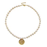 Ferien Einfacher Stil Mond Herzform Süßwasserperle Glas Kupfer Perlen Überzug Inlay Zirkon 18 Karat Vergoldet Halskette sku image 2