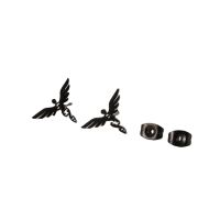 1 Pair Casual Simple Style Angel Plating Hollow Out Stainless Steel Ear Studs main image 2