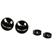 1 Pair Funny Simple Style Cool Style Smiley Face Plating Hollow Out Stainless Steel Ear Studs main image 2