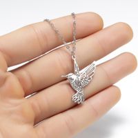201 Stainless Steel 18K Gold Plated Casual Simple Style Plating Hollow Out Bird Pendant Necklace main image 3