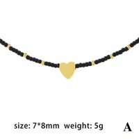 Vacation Simple Style Oval Heart Shape Glass Copper Beaded Plating 18k Gold Plated Women's Necklace sku image 1
