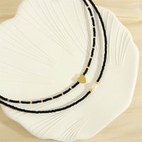 Vacation Simple Style Oval Heart Shape Glass Copper Beaded Plating 18k Gold Plated Women's Necklace main image 2