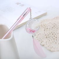Creative Sequins Feather Moon Pendant Gel Pen Internet Hot Girlish Hanging Pen Student Stationery Water-based Sign Pen main image 5