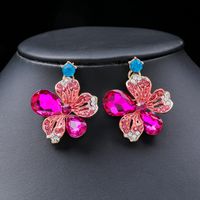 Luxurious Bridal Flower Alloy Inlay Rhinestones Glass Women's Earrings Necklace main image 2