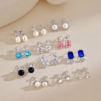 Elegant Luxurious Geometric Sterling Silver Plating Inlay Zircon Women's Rings Earrings Necklace main image 4