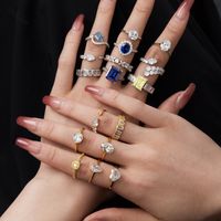 Elegant Glam Lady Geometric Sterling Silver Plating Inlay Zircon Rings main image 1