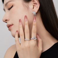 Elegant Luxurious Geometric Sterling Silver Plating Inlay Zircon Women's Rings Earrings Necklace main image 3