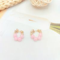 1 Pair Fashion Flower Butterfly Bow Knot Alloy Inlay Artificial Pearls Rhinestones Shell Women's Earrings sku image 30