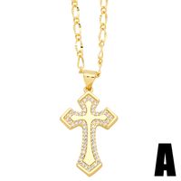 Ig-stil Einfacher Stil Kreuzen Kupfer Überzug Inlay Zirkon 18 Karat Vergoldet Halskette Mit Anhänger main image 3