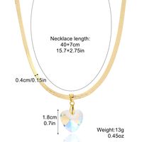Simple Style Heart Shape Artificial Crystal Alloy Plating Inlay Artificial Gemstones Women's Pendant Necklace sku image 5